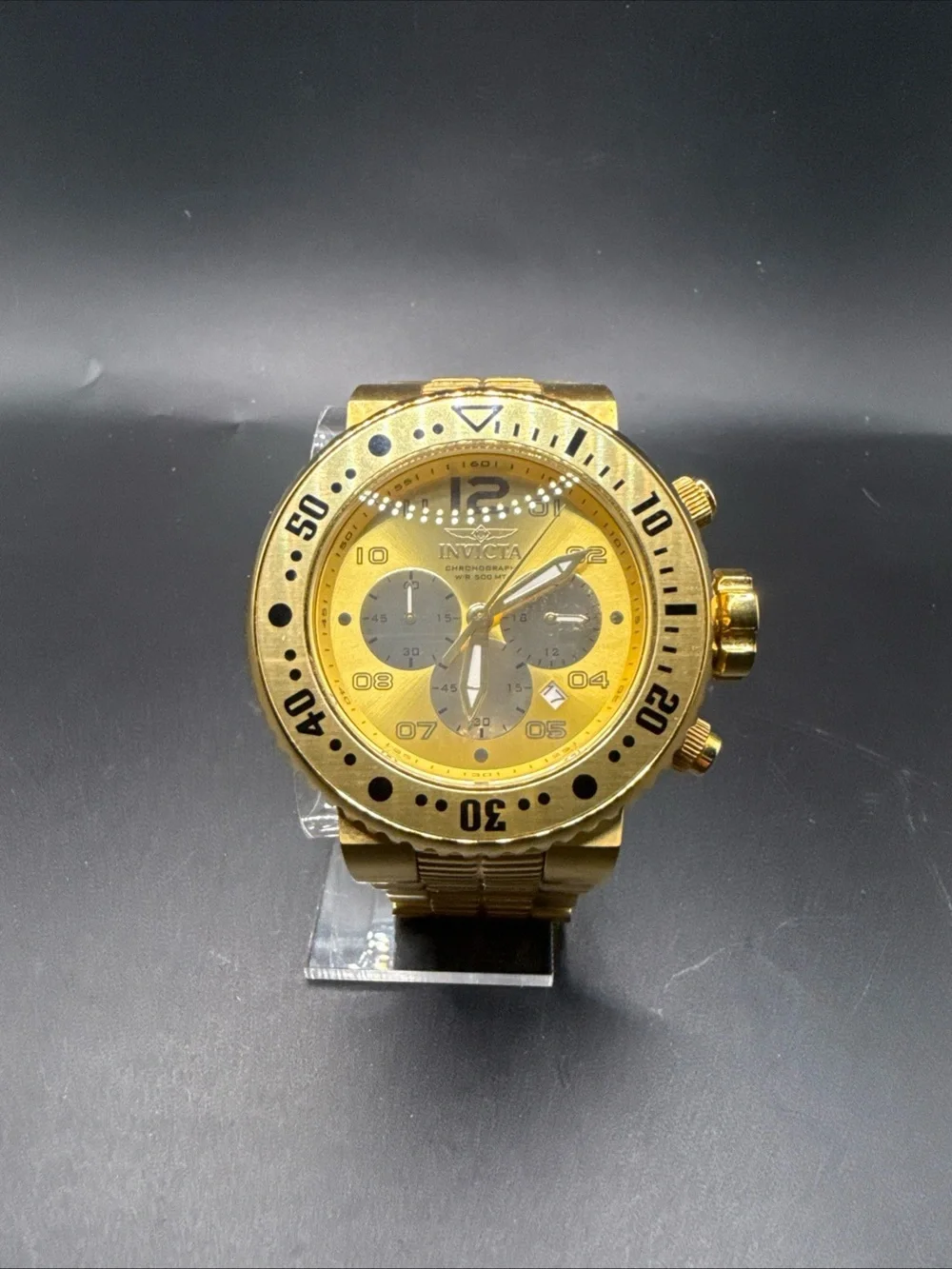 Invicta Pro Diver Wrist Watch for Men Goldtone  New Battery 25076